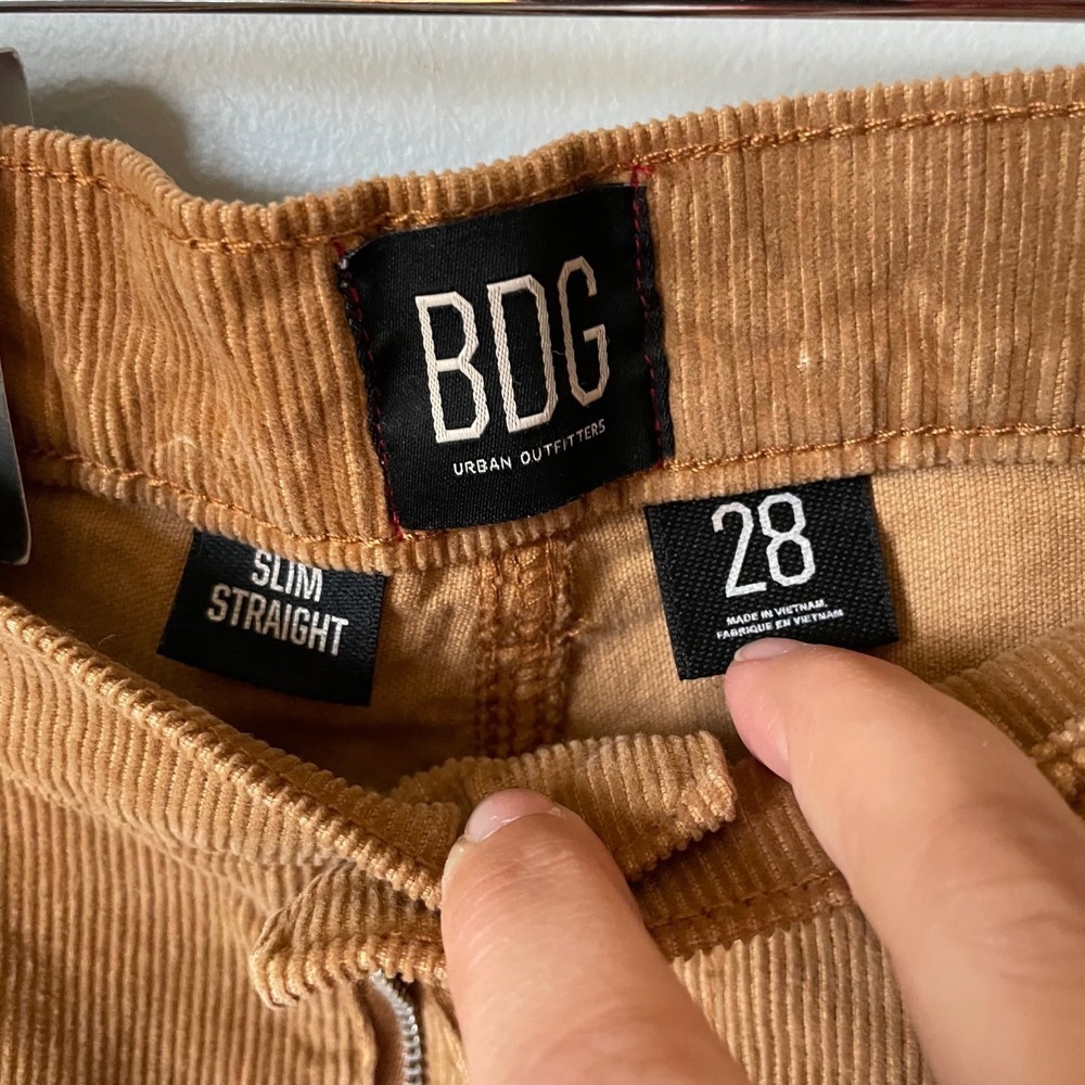 BDG Urban Outfitters Corduroy Carpenter Pants Brown Slim Straight Fit Size 28 - Picture 8 of 10